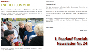 Screenshot Newsletter 24, August 2012